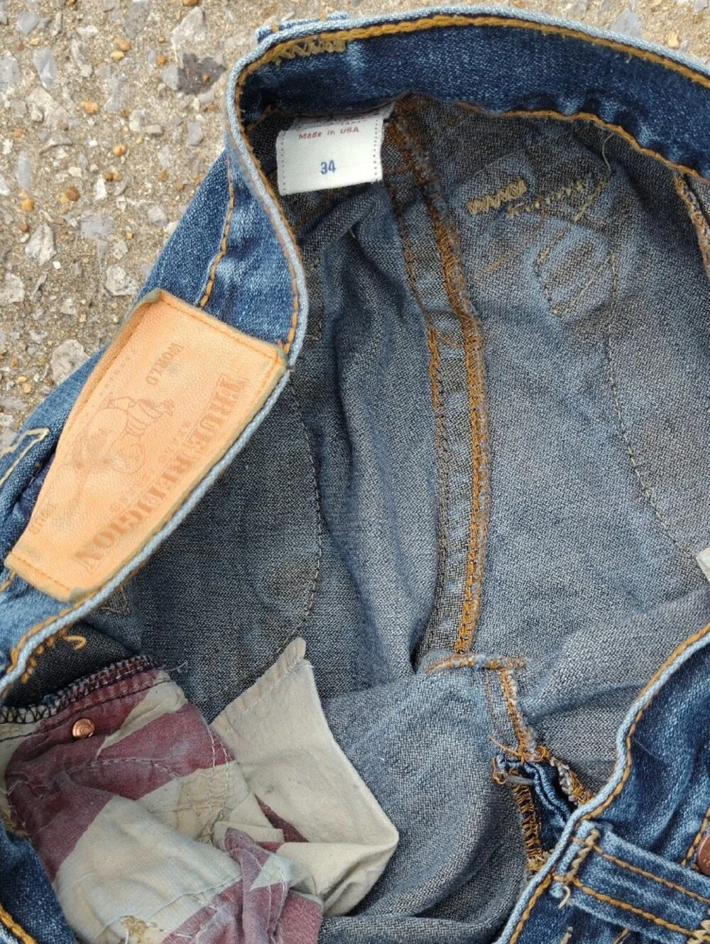 True Religion Big T Joey Y2K Indigo Blue Bootcut Jeans with Signature Pocket